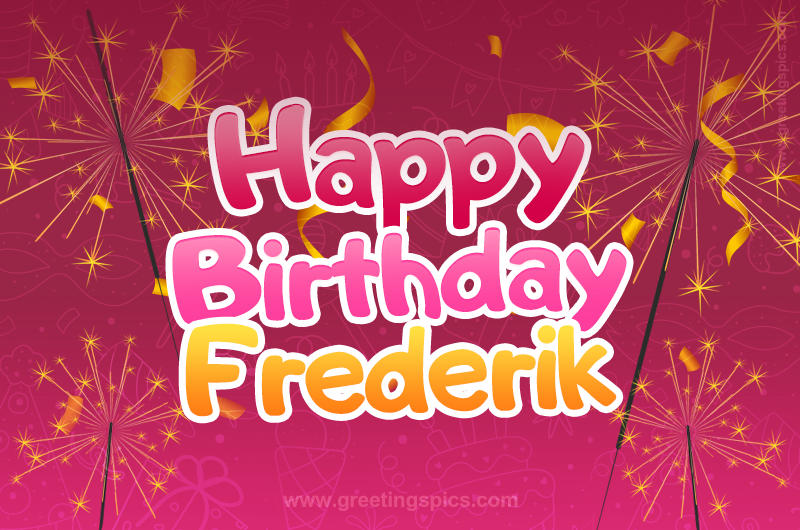 Happy Birthday Frederik Image with sparklers