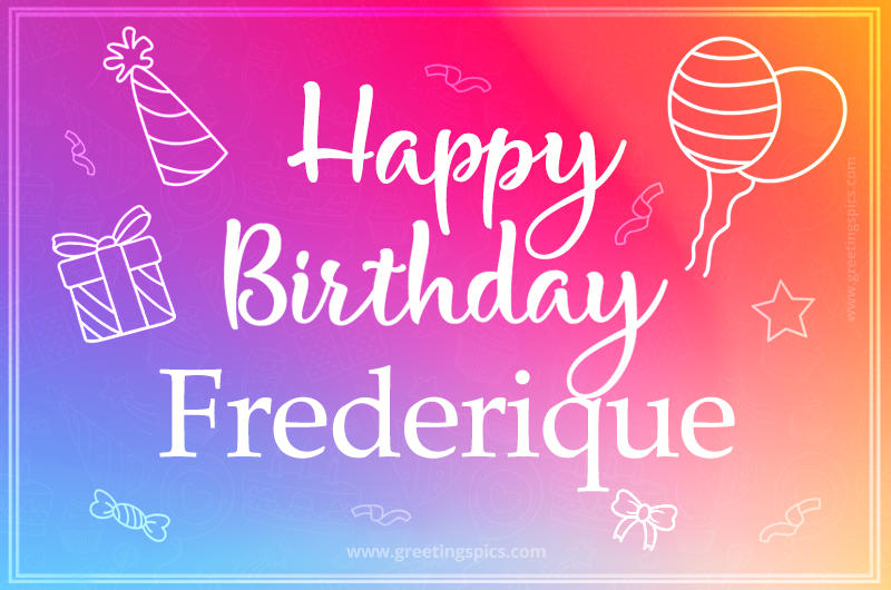 Colorful Happy Birthday Card For Frederique