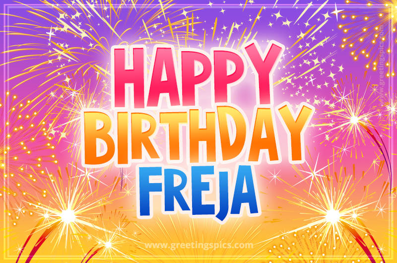 Happy Birthday Freja Picture with fireworks