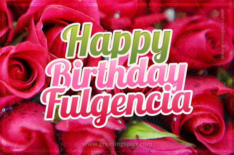 Happy Birthday Fulgencia beautiful Image with red roses