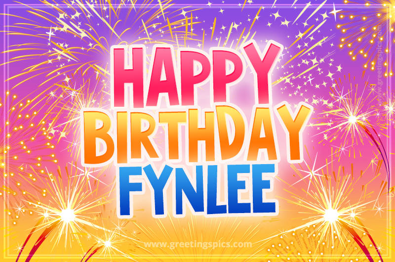 Happy Birthday Fynlee Picture with fireworks