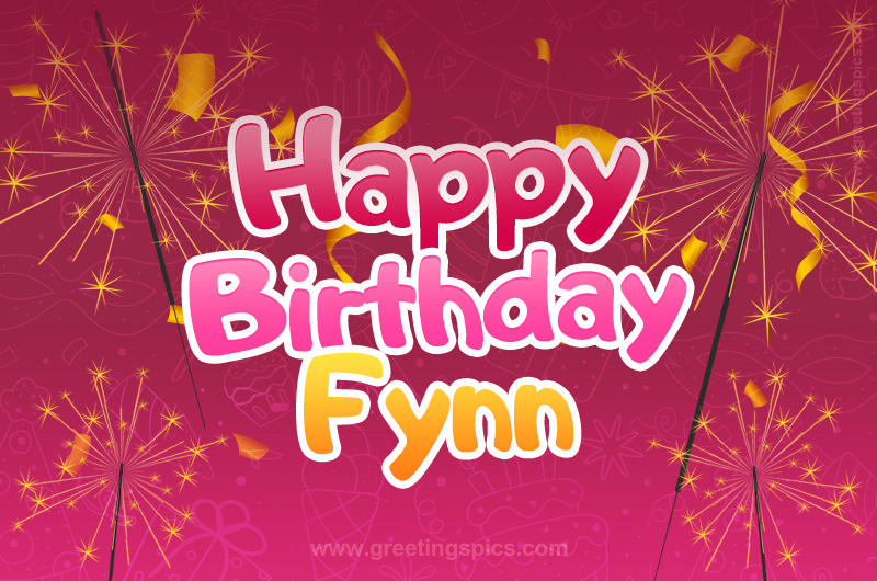 Happy Birthday Fynn Image with sparklers