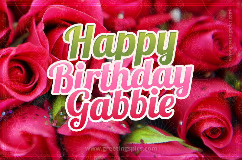 Happy Birthday Gabbie beautiful Image with red roses