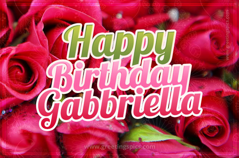 Happy Birthday Gabbriella beautiful Image with red roses