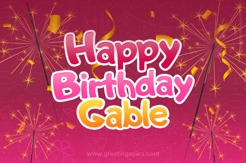 Happy Birthday Gable Image with sparklers