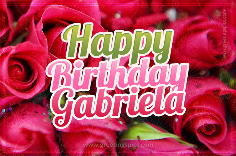 Happy Birthday Gabriela beautiful Image with red roses