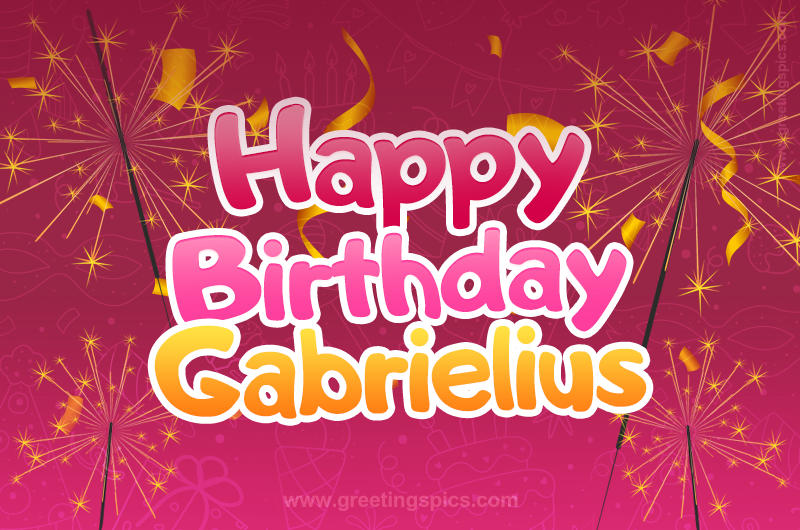 Happy Birthday Gabrielius Image with sparklers