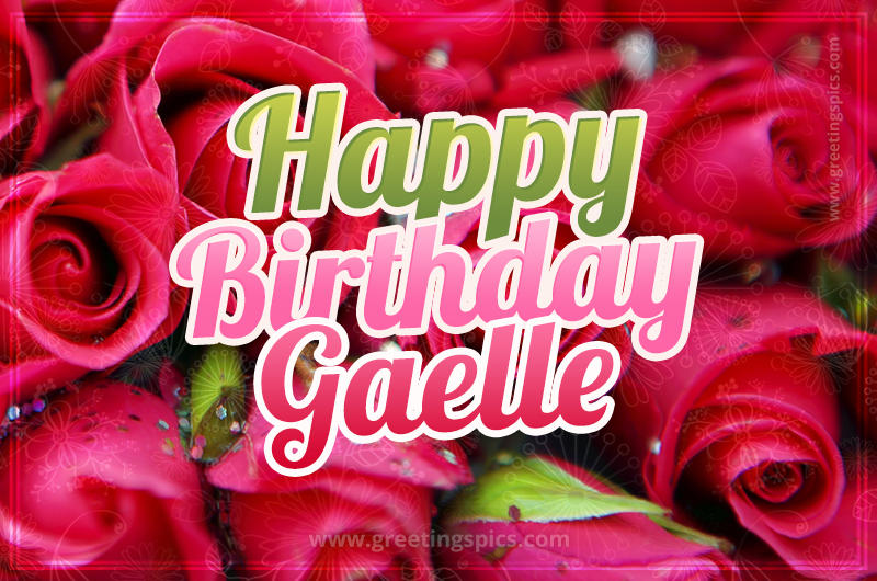 Happy Birthday Gaelle beautiful Image with red roses