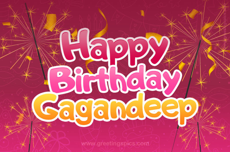 Happy Birthday Gagandeep Image with sparklers