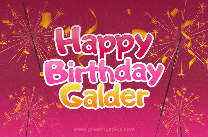 Happy Birthday Galder Image with sparklers