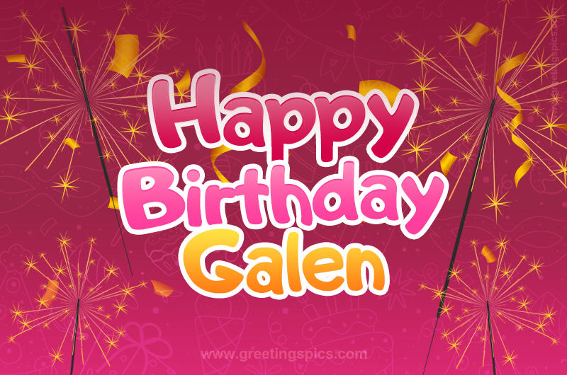 Happy Birthday Galen Image with sparklers