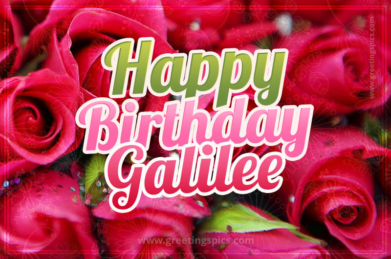 Happy Birthday Galilee beautiful Image with red roses