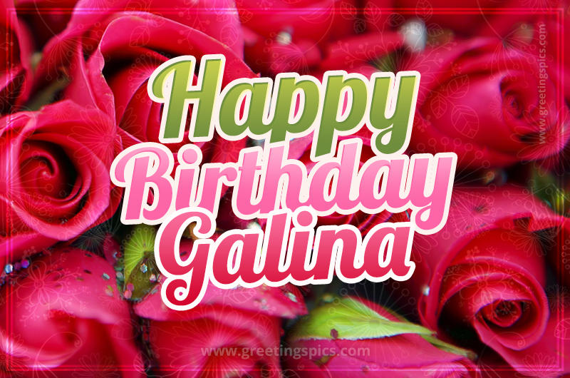 Happy Birthday Galina beautiful Image with red roses