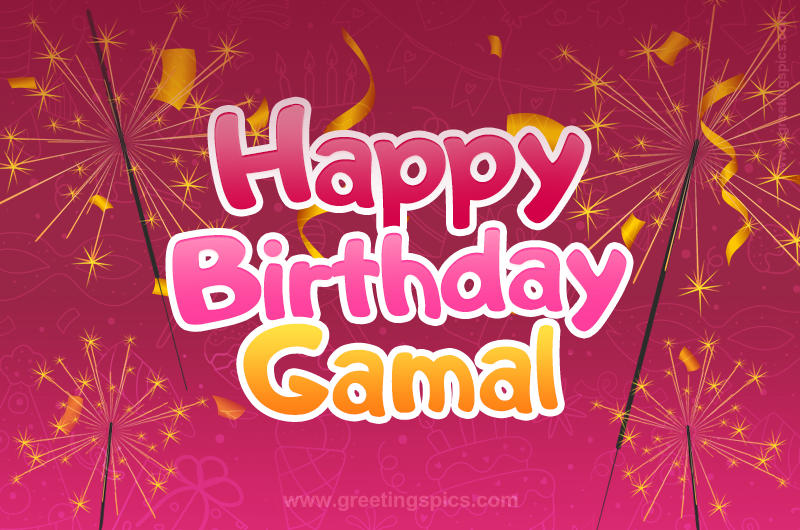 Happy Birthday Gamal Image with sparklers