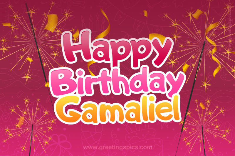 Happy Birthday Gamaliel Image with sparklers