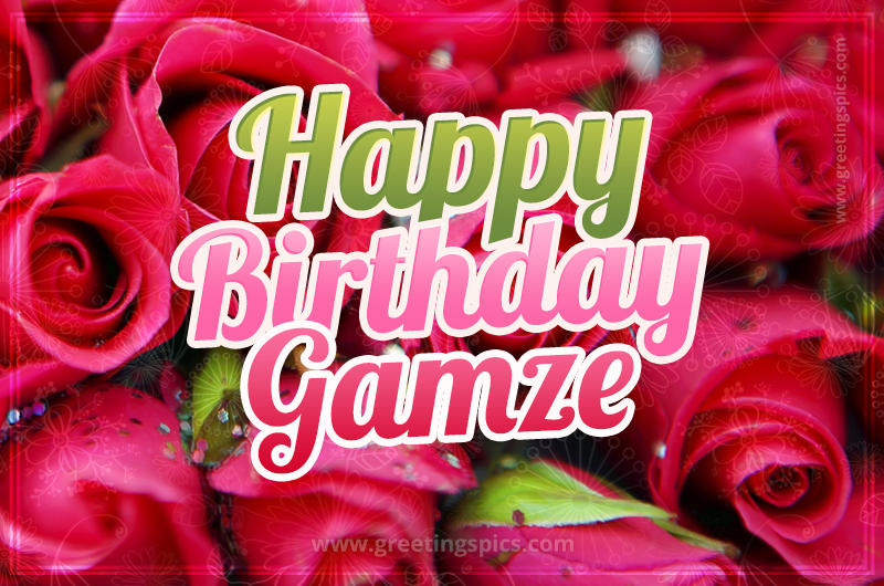 Happy Birthday Gamze beautiful Image with red roses