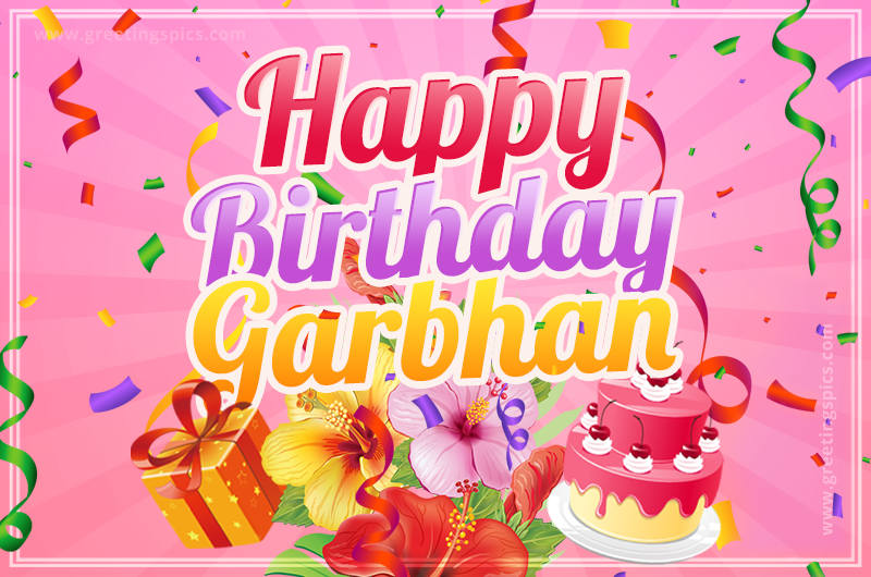 Beautiful Birthday Card for Garbhan with pink background