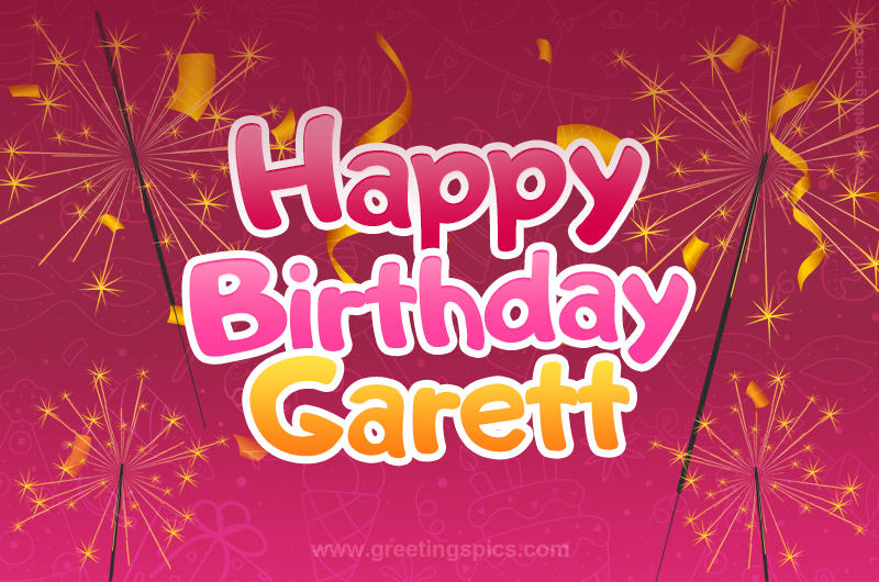 Happy Birthday Garett Image with sparklers