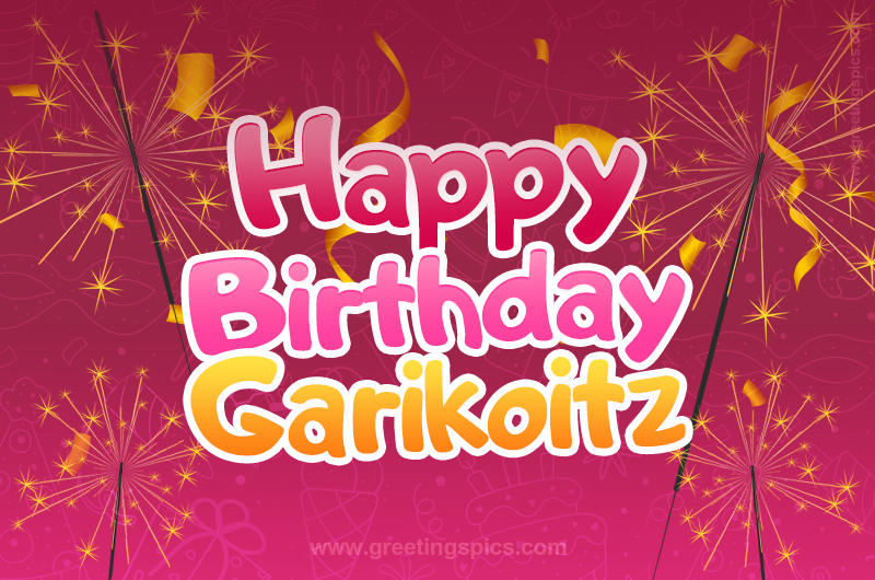 Happy Birthday Garikoitz Image with sparklers