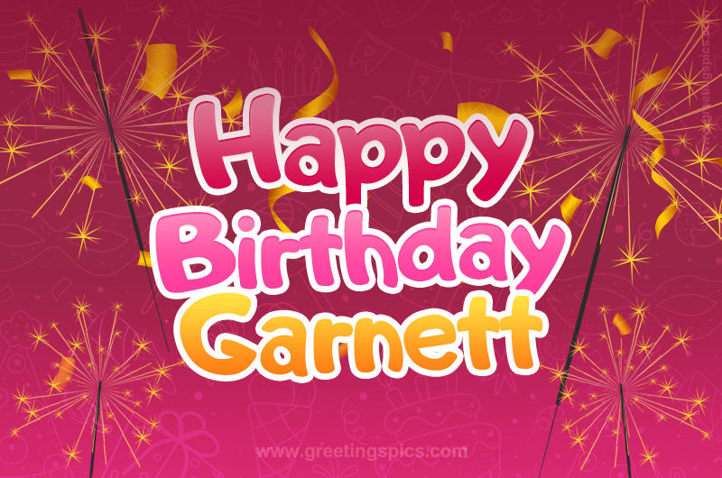 Happy Birthday Garnett Image with sparklers