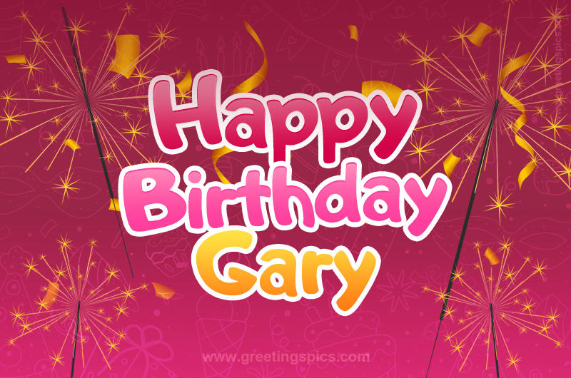 Happy Birthday Gary Image with sparklers