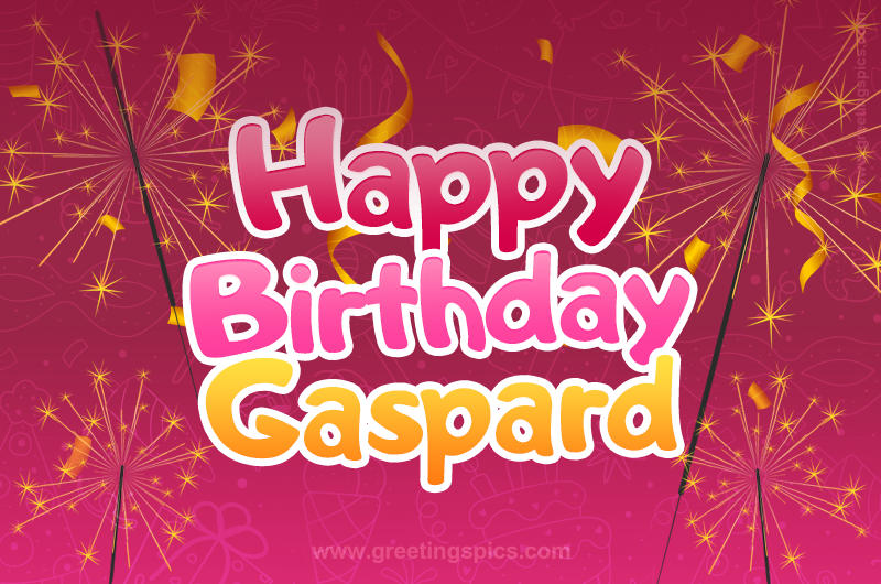 Happy Birthday Gaspard Image with sparklers