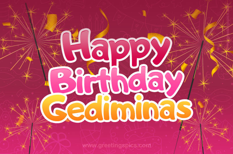 Happy Birthday Gediminas Image with sparklers