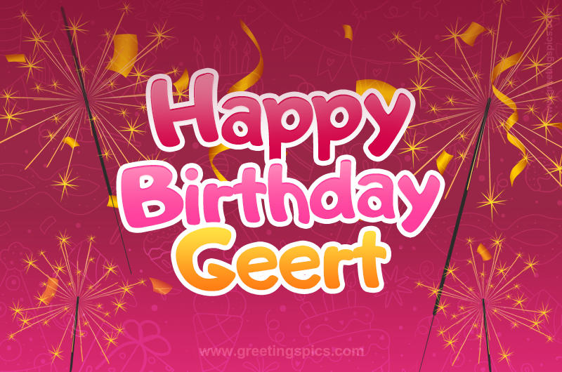 Happy Birthday Geert Image with sparklers