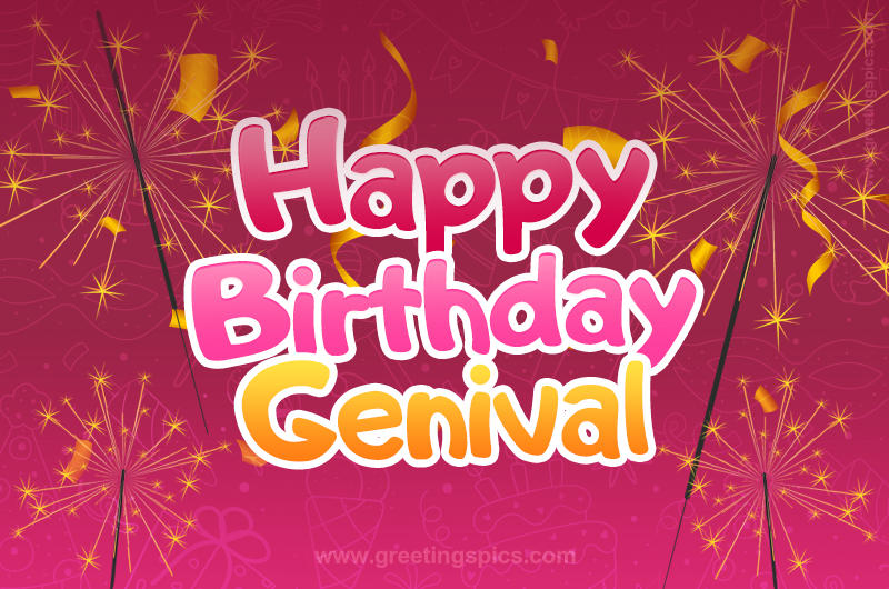 Happy Birthday Genival Image with sparklers