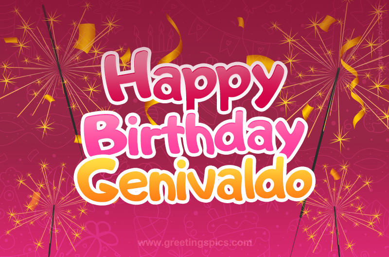 Happy Birthday Genivaldo Image with sparklers