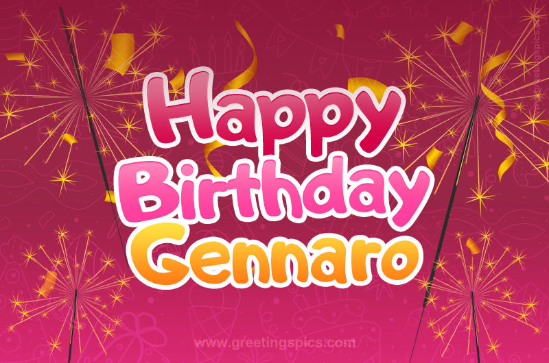 Happy Birthday Gennaro Image with sparklers