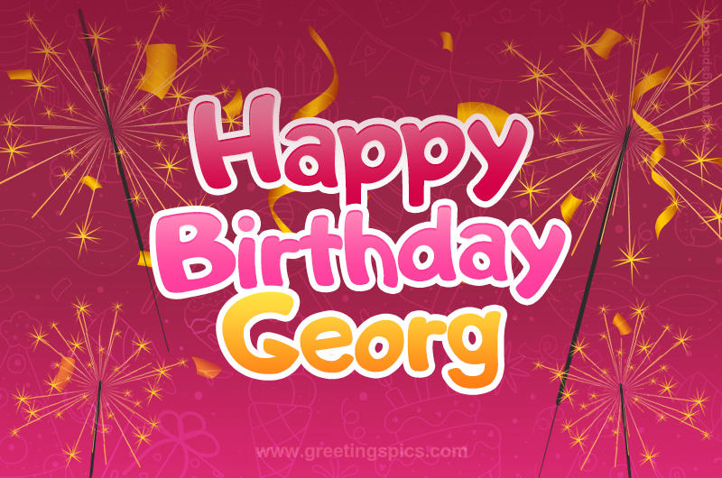 Happy Birthday Georg Image with sparklers