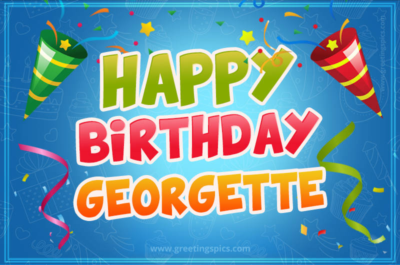 Happy Birthday Georgette picture with confetti and party poppers