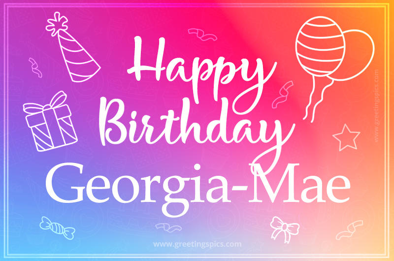 Colorful Happy Birthday Card For Georgia-Mae