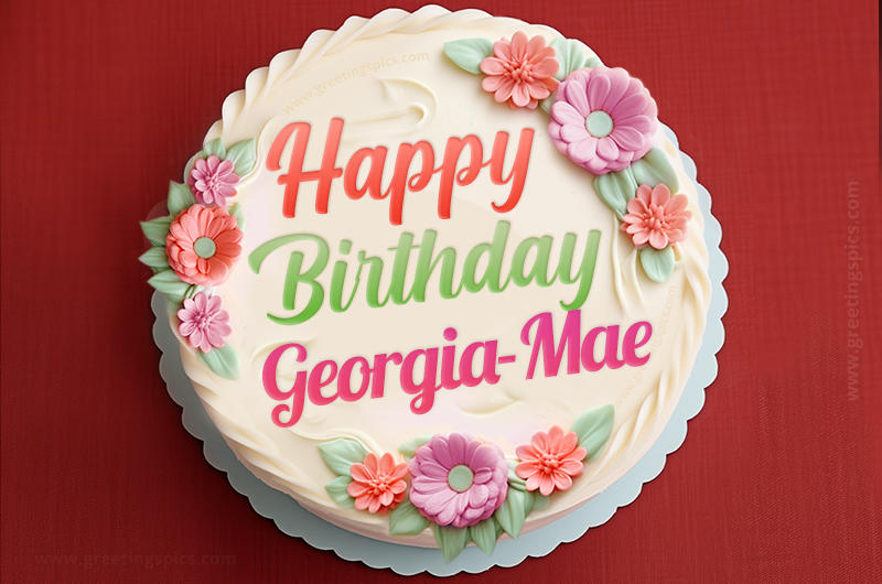 Happy Birthday Georgia-Mae Cake Image With Name