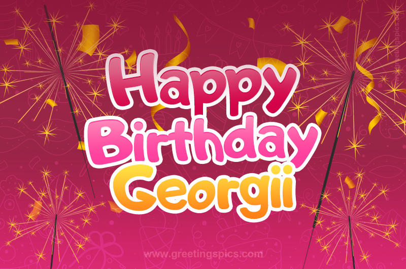 Happy Birthday Georgii Image with sparklers