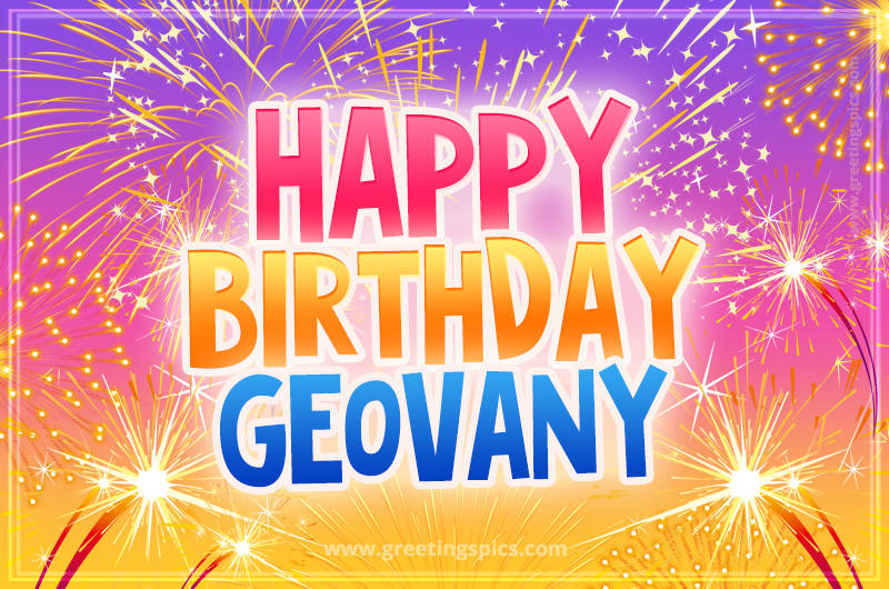 Happy Birthday Geovany Picture with fireworks