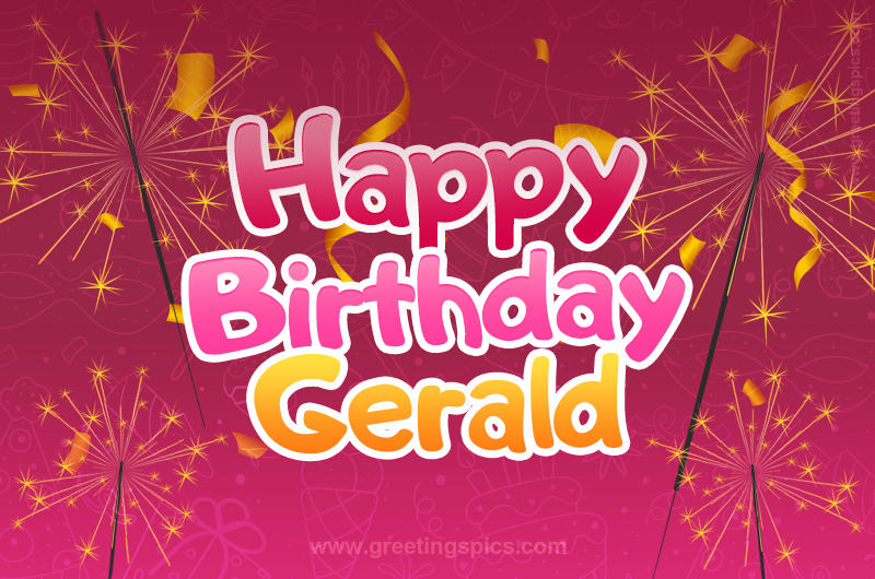 Happy Birthday Gerald Image with sparklers