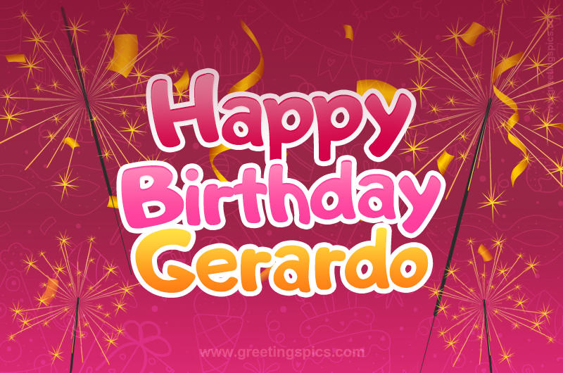 Happy Birthday Gerardo Image with sparklers