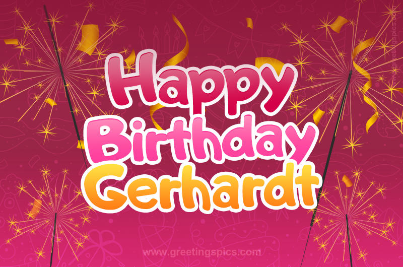 Happy Birthday Gerhardt Image with sparklers