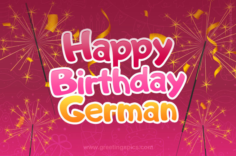 Happy Birthday German Image with sparklers