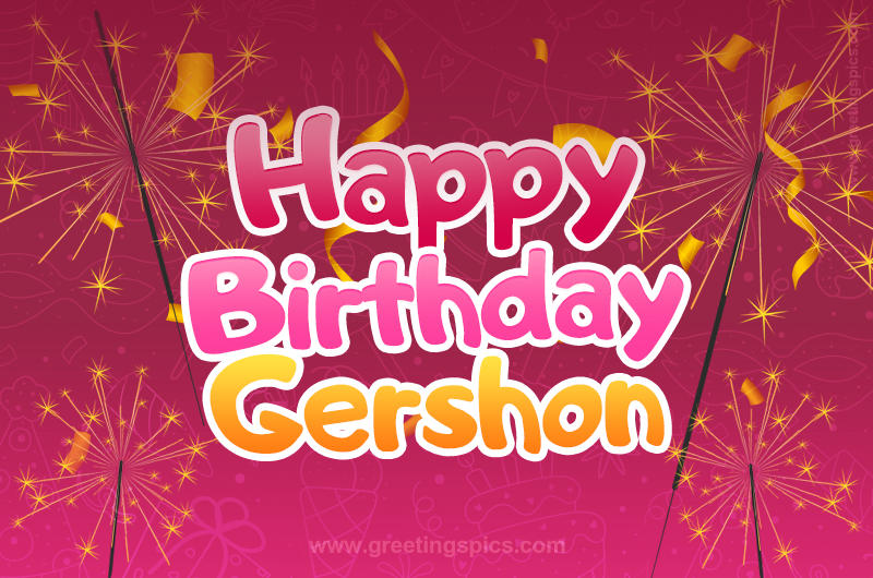 Happy Birthday Gershon Image with sparklers