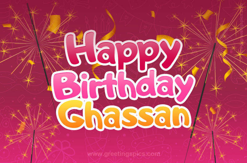 Happy Birthday Ghassan Image with sparklers