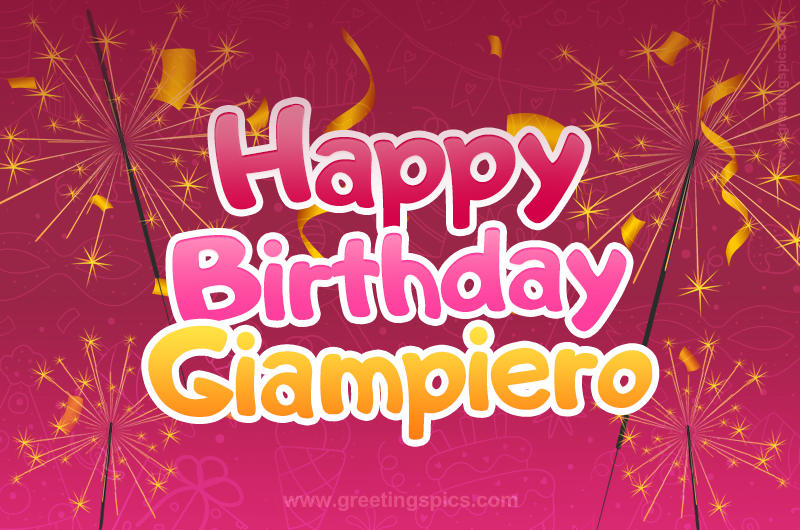 Happy Birthday Giampiero Image with sparklers