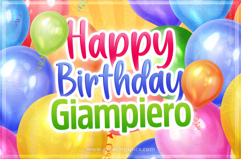 Happy Birthday Giampiero Image with colorful balloons