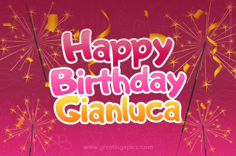 Happy Birthday Gianluca Image with sparklers