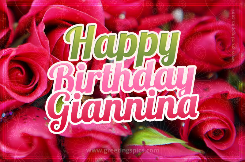 Happy Birthday Giannina beautiful Image with red roses