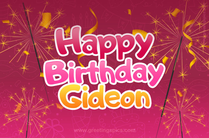 Happy Birthday Gideon Image with sparklers