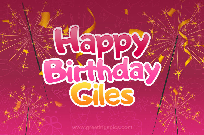 Happy Birthday Giles Image with sparklers