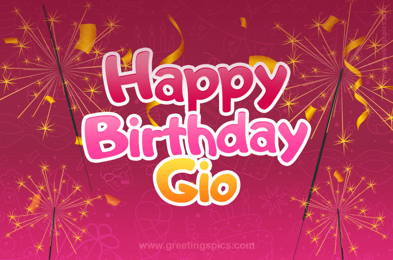 Happy Birthday Gio Image with sparklers